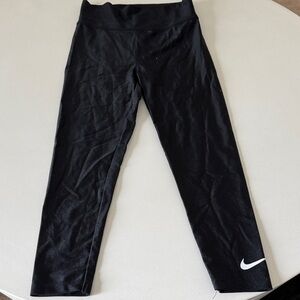 Nike Kids Black Leggings with White Swoosh
